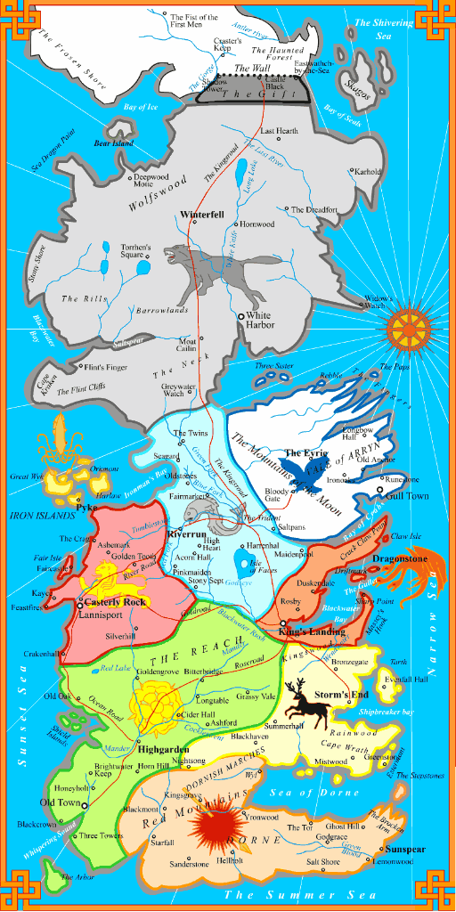 game of thrones map of north. game of thrones map. game of