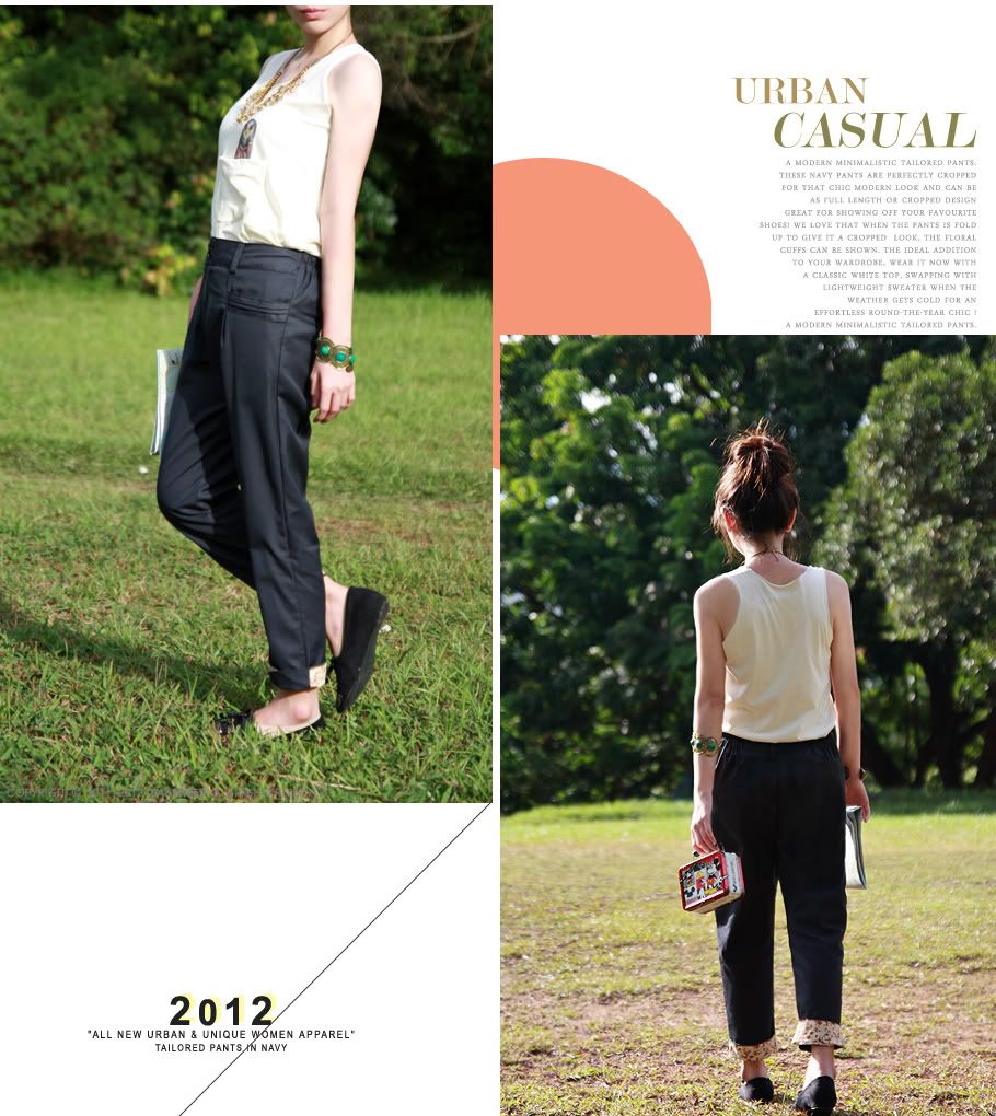 Pleated Pants with Floral Cuffs by Tea&Tweed at LiveJournal