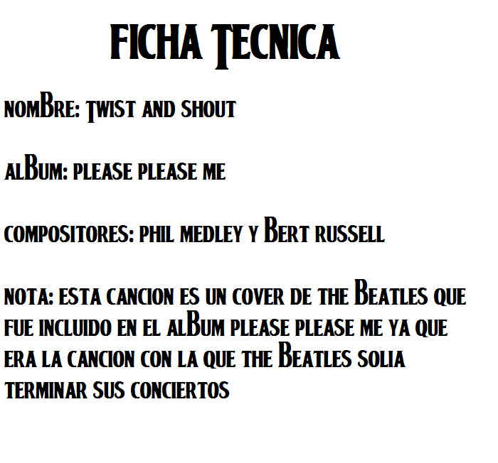 LETRA CANCION TWIST AND SHOUT letra cancion twist and shout: