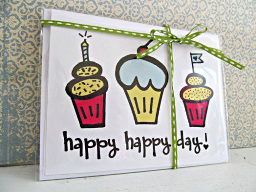 Happy Birthday Cupcake Card (500)