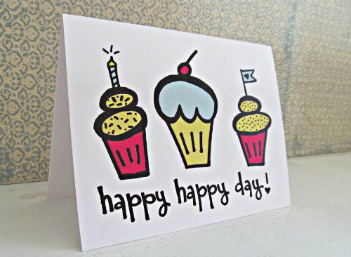 Happy Birthday Cupcake Card (500)