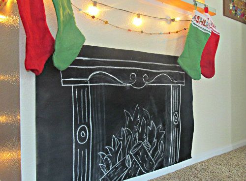Christmas Chalkboard Mantle www.bowandarrowart.com2