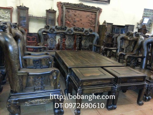 Bộ bàn ghế gỗ mun Minh Quốc Hồng vai 14 QH01