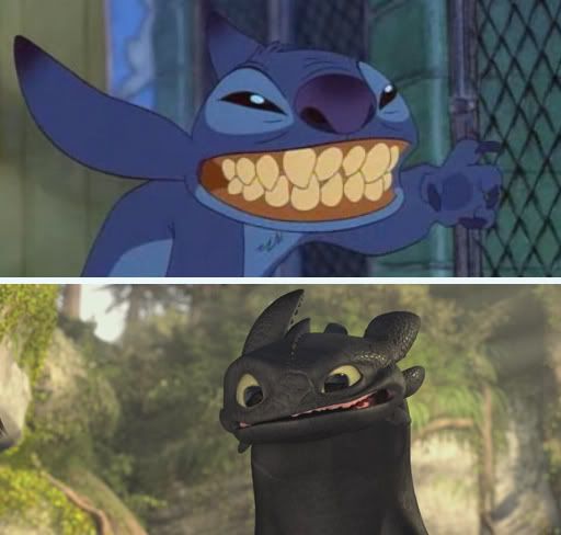 Stitch and Toothless