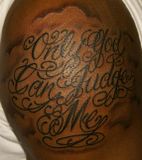Only,God,Can,Judge,Me,Lettering,Black,Gray,Grey,Southside,Chris,Posey,tattoo,tattoos,tatu,tatus,tat2,tat2s,tatoo,tatoos,tatto