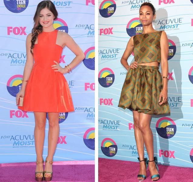 Lucy Hale and Zoe Saldana