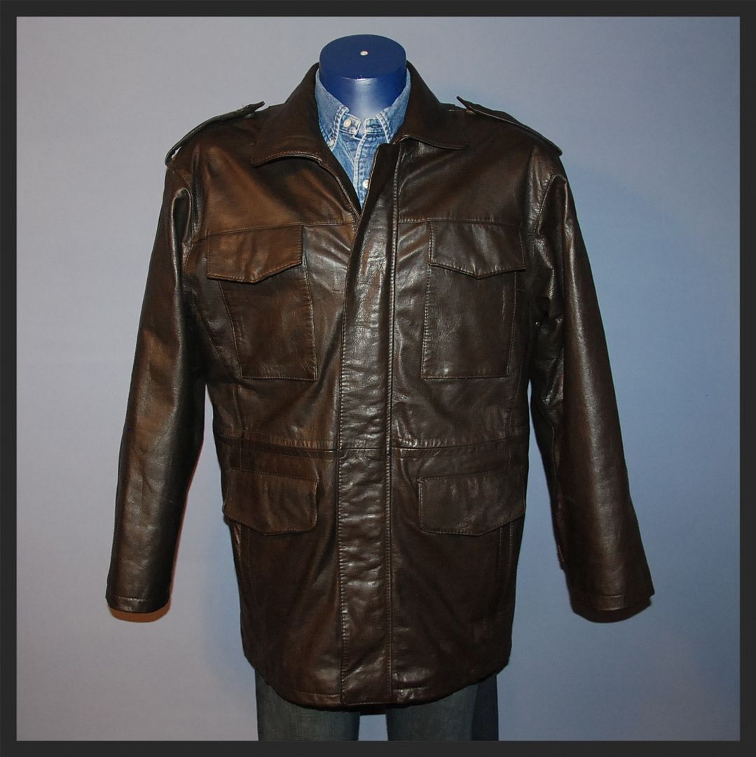 US CAVALRY M65 Brown Leather Military Field Jacket M 65 sz XL EUC eBay