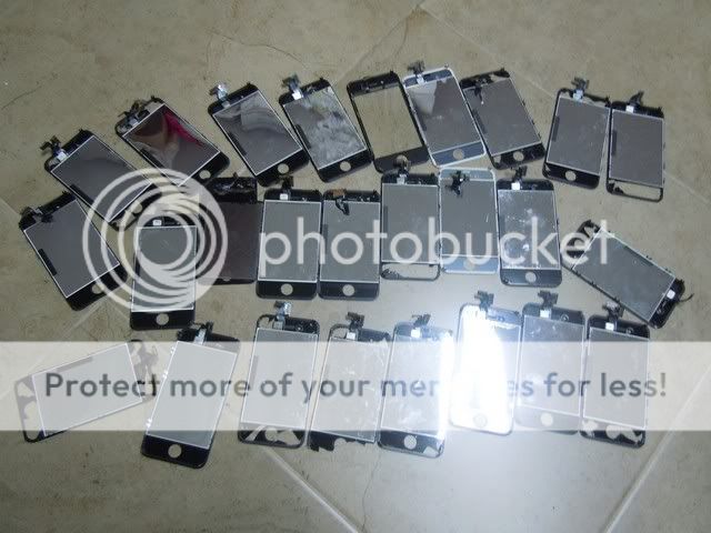 LOT OF 24 APPLE iPHONE 4 4G FRONT PANEL LCD DIGITIZER ASSEMBLY BROKEN 