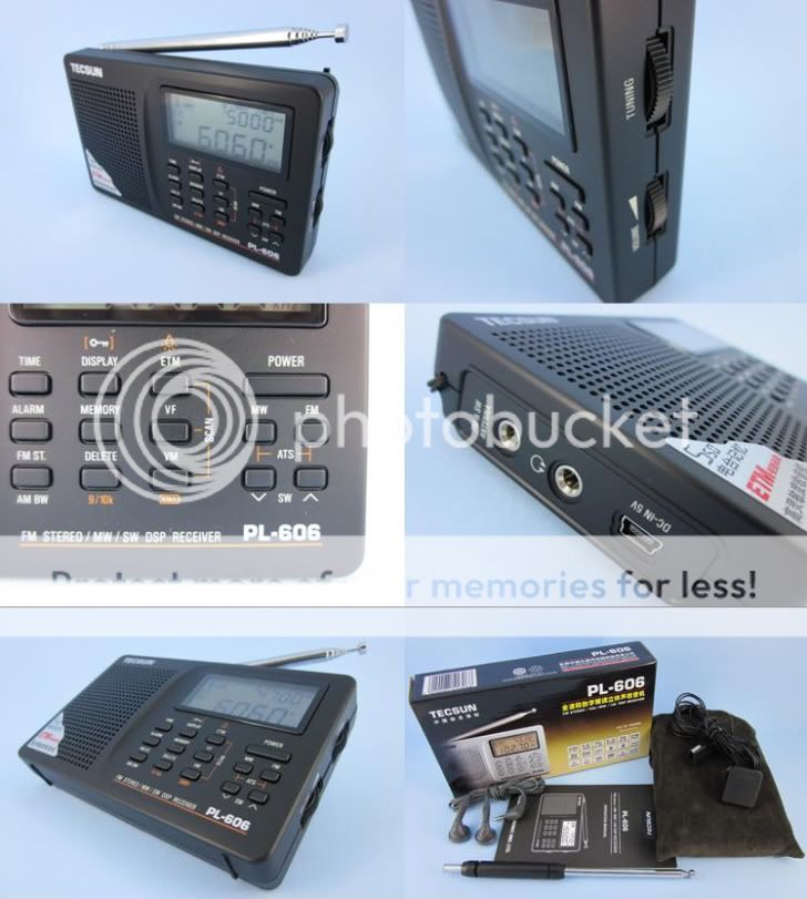 TECSUN PL 606 Black FM/AM/LW/SW/MW World Band DPS Radio  