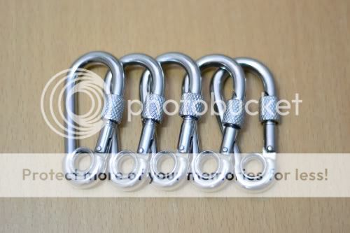 Lot 5 SUS Stainless Steel Carabiner Hook Snap 7.5KN  