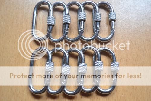 Lot 10 SUS Stainless Steel SUS Carabiner Hook Snap Link Screw Load 5KN 