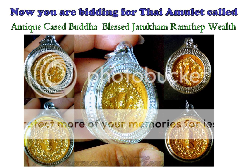 Amazing SaleThai Amulet Phra Jatukham Ramthep Cased Antique Buddha 