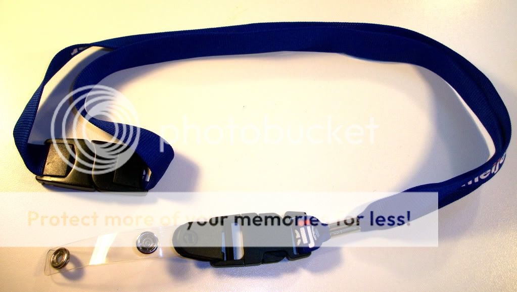 Blue Lanyard & neck strap with an ID tag holder on a detachable clip 