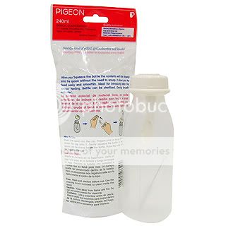 New PIGEON BABY feeding Weaning Bottles 8 OZ with spoon  