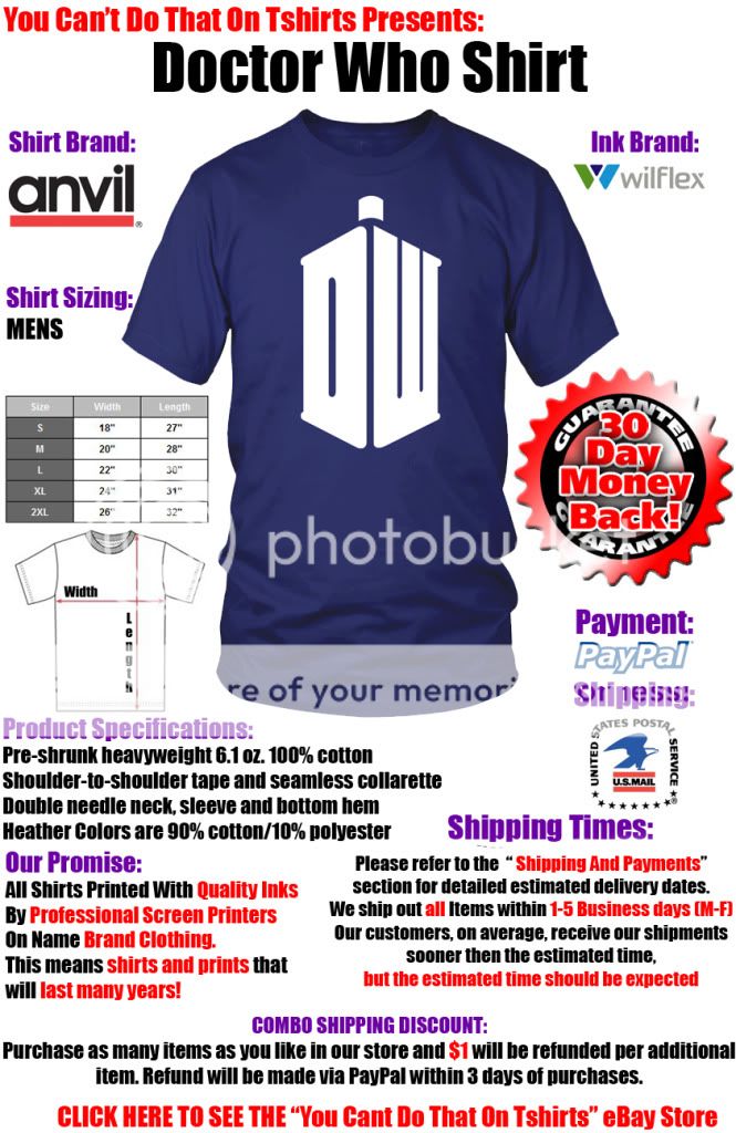 Doctor Who Shirt Logo New Matt Smith Tardis TV DVD 1 2 3 4 Dr Who S 3X 