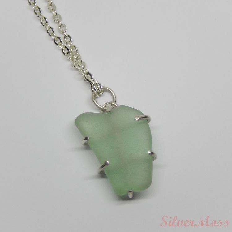 Seaglass Silver Pendant by SilverMoss sea-glass-silver-pendant-silvermoss