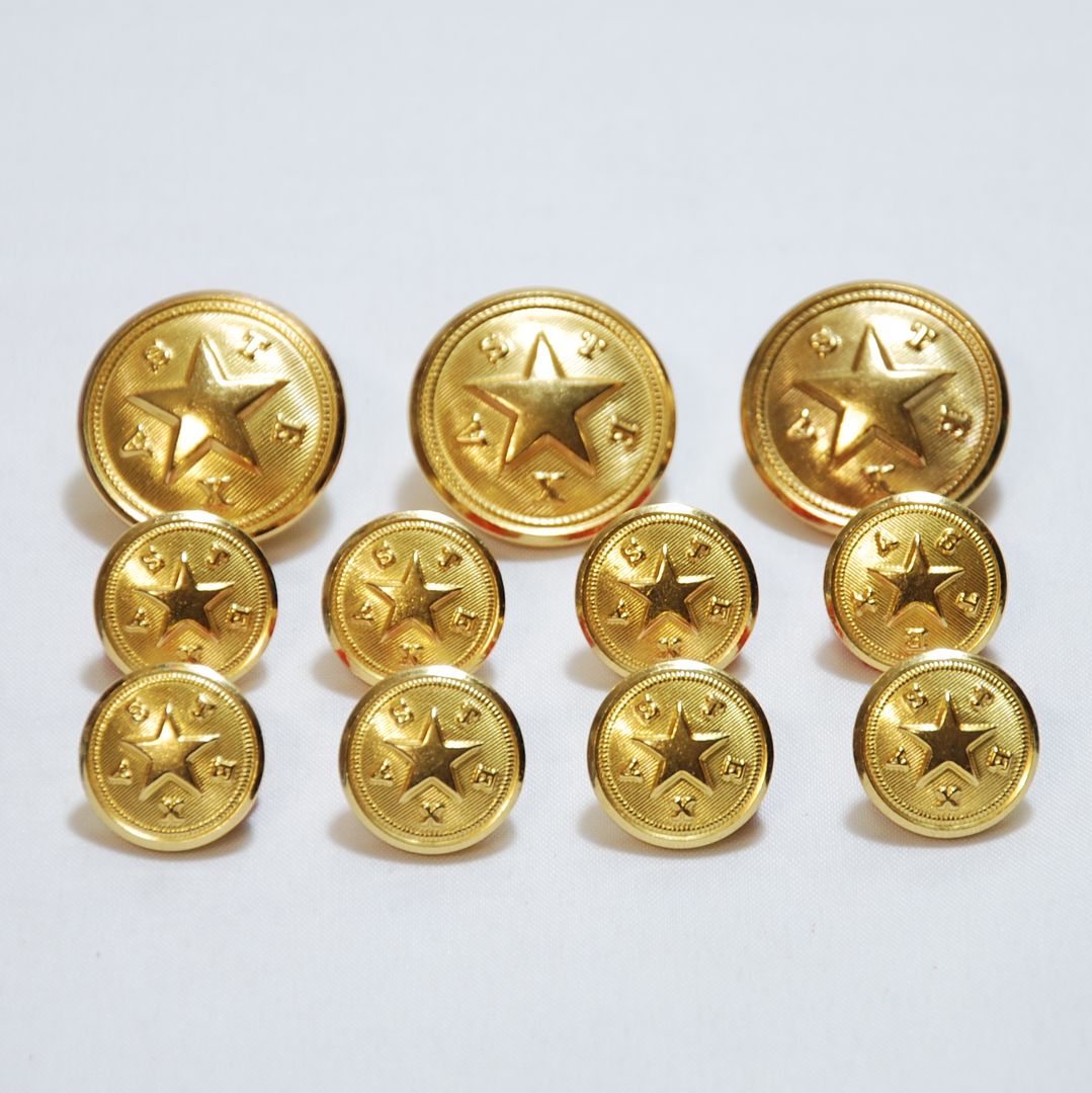 TEXAS Star Gold Blazer Button State Seal Set 8 - 16 Pieces Sport Coat ...